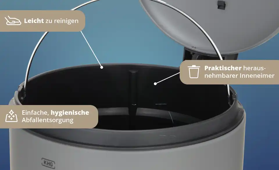 KHG Abfalleimer, Bild mit Text