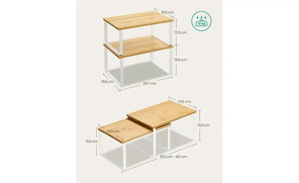 Küchenregal, Bemaßung