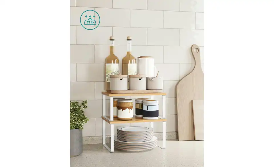 Küchenregal, Bild mit Text