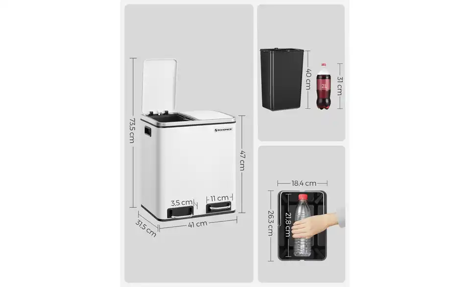 Mülleimer, Bemaßung