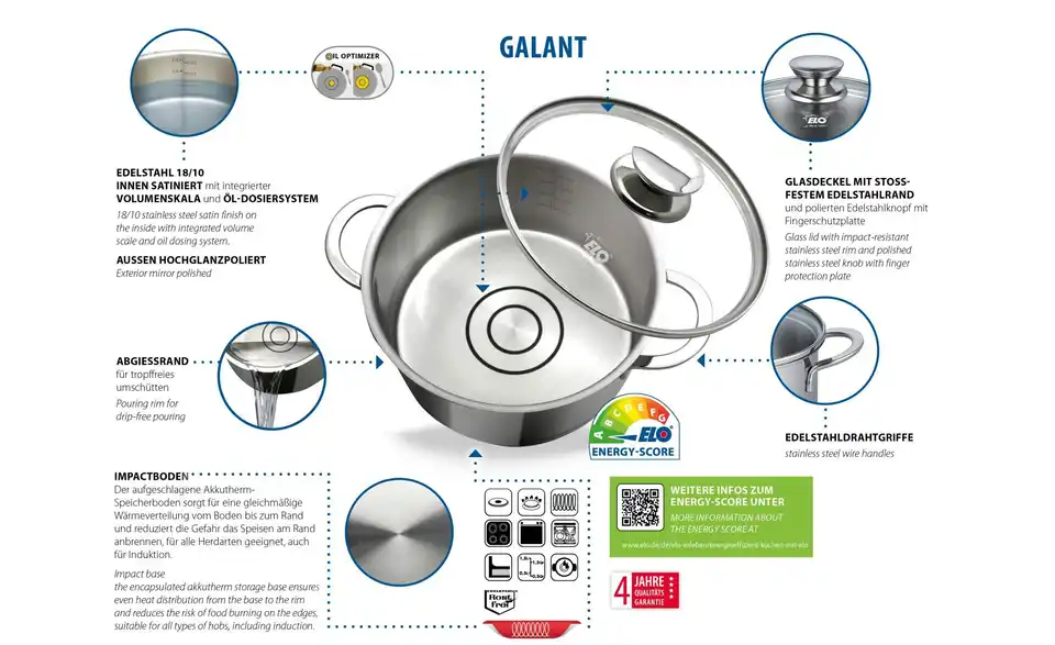 ELO Fleischtopf 16x9,5cm GALANT, Bild mit Text