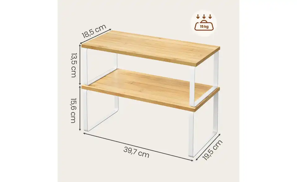 Küchenregal 2er-Set, Bemaßung