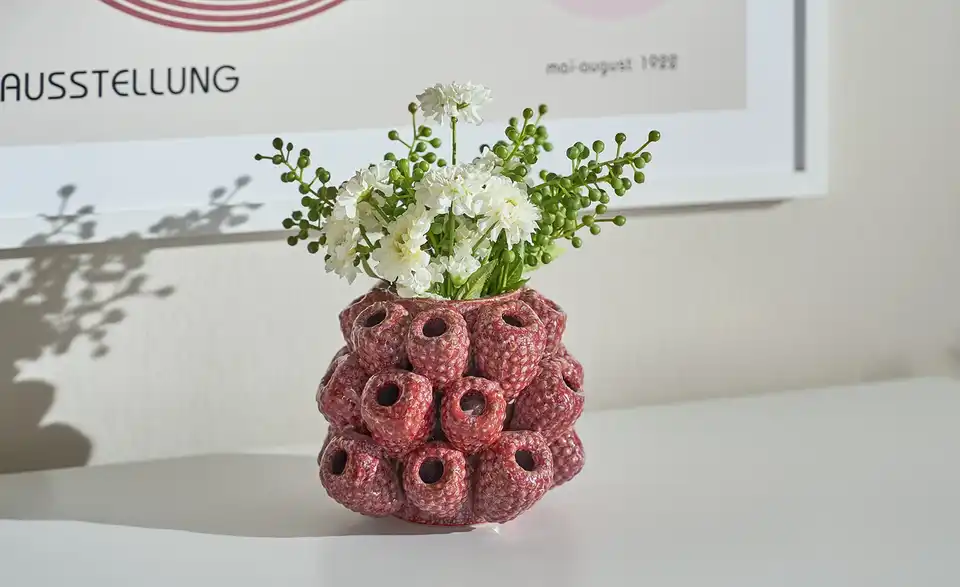 HOME STORY 3D Himbeeren Vase, in Wohnsituation