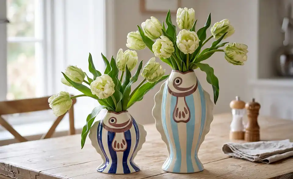 Vase Fisch, in Wohnsituation