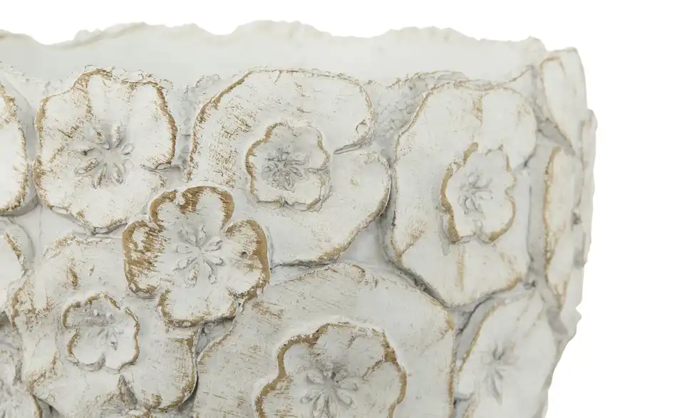 Übertopf Blumen, Detailansicht