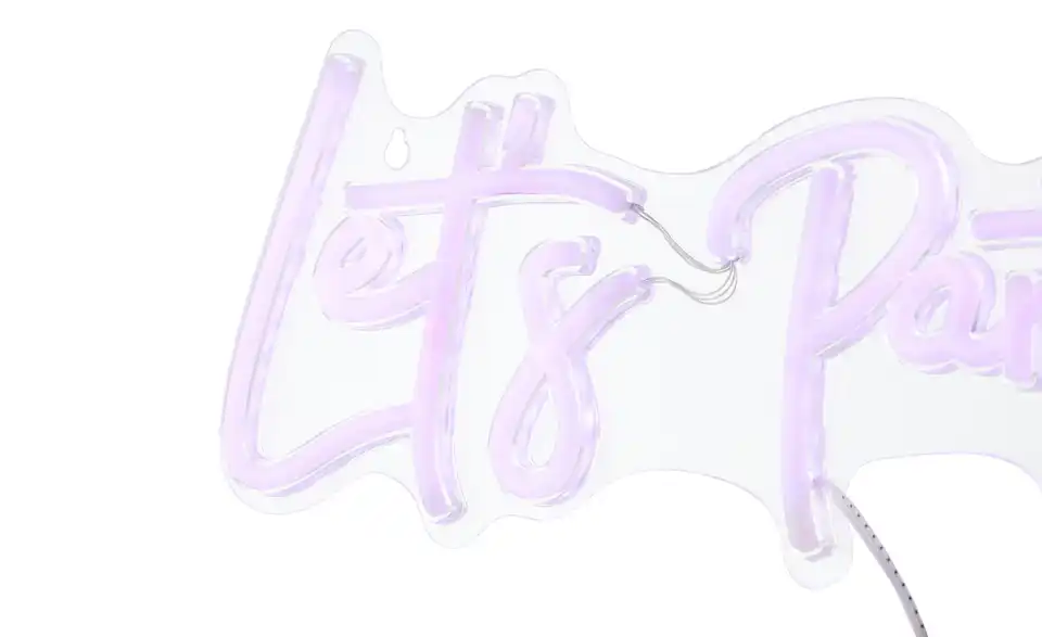 LED Neon Schild Lets Party, Detailansicht