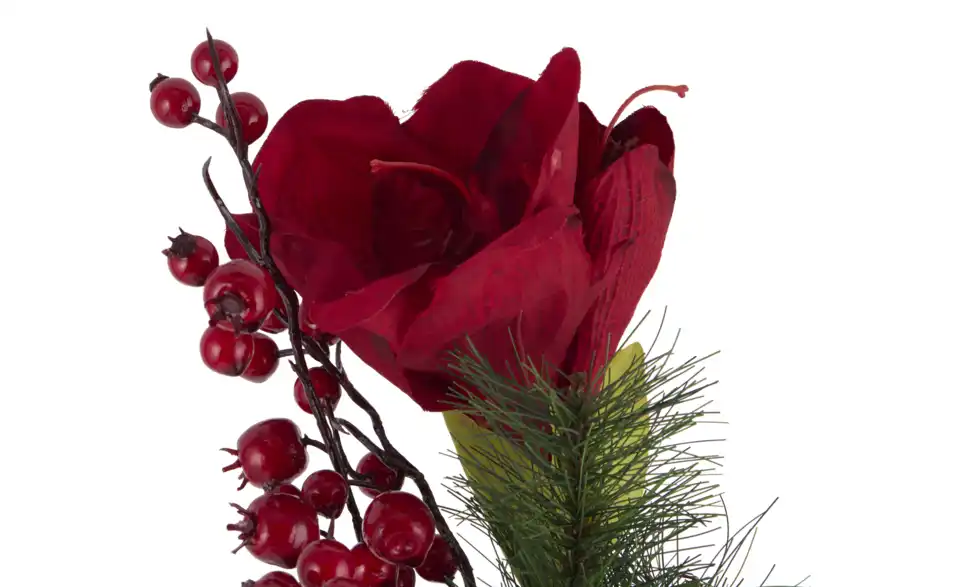Strauß mit Amaryllis und Beeren, Detailansicht