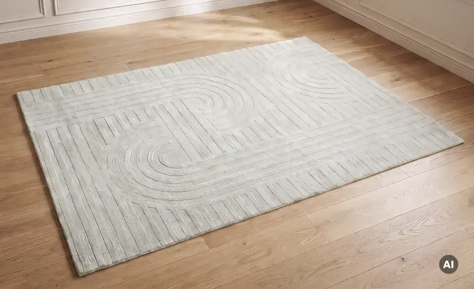 Handweb-Teppich, in Wohnsituation