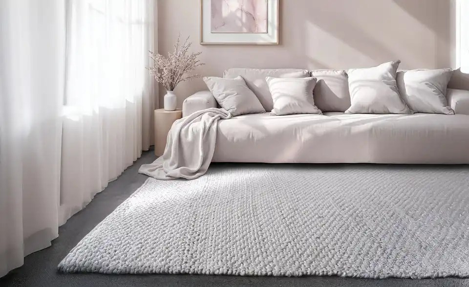 como Handweb-Teppich, in Wohnsituation