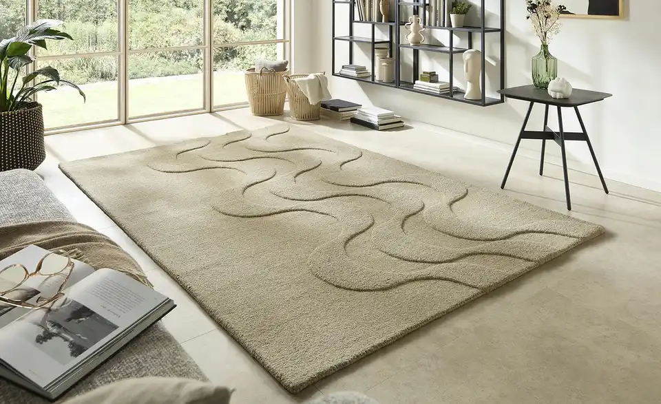 Handtuft-Teppich, in Wohnsituation