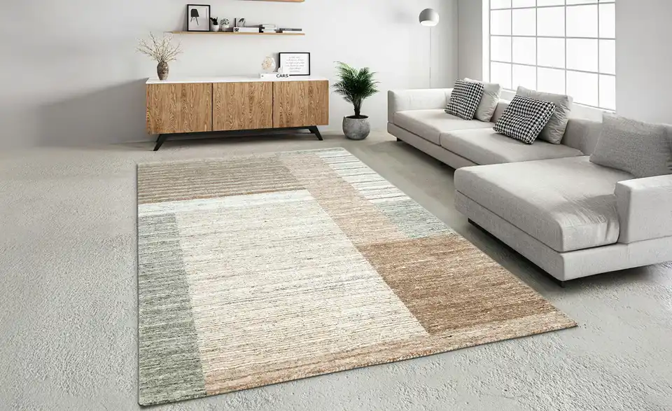 Handtuft-Teppich, in Wohnsituation