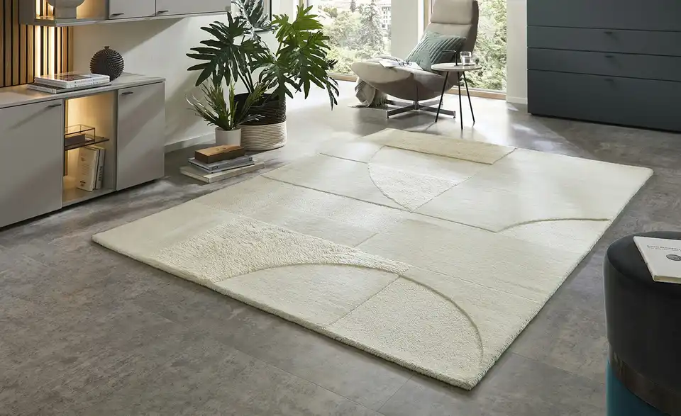 Handtuft-Teppich, in Wohnsituation