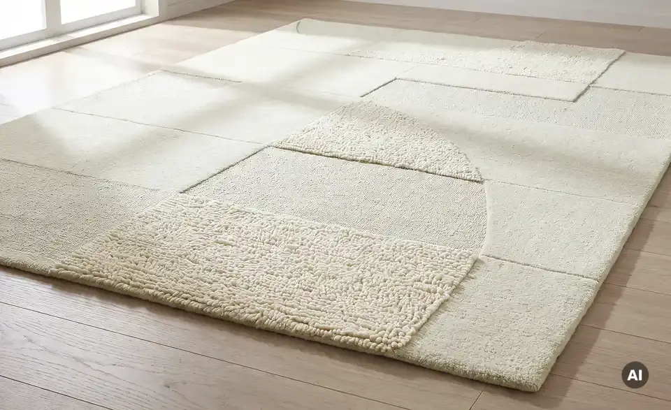Handtuft-Teppich, Detailansicht