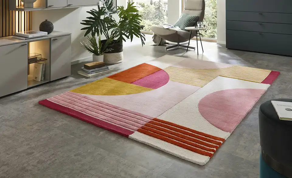 Handtuft-Teppich, in Wohnsituation