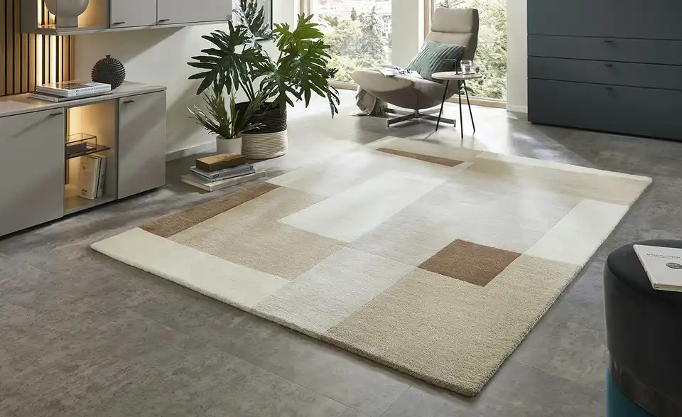 Handtuft-Teppich, in Wohnsituation