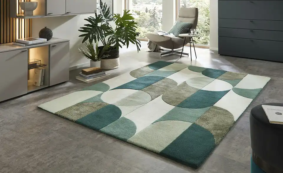 Handtuft-Teppich, in Wohnsituation