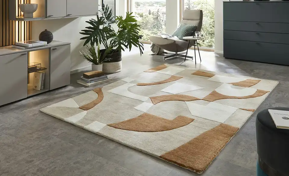 Handtuft-Teppich, in Wohnsituation