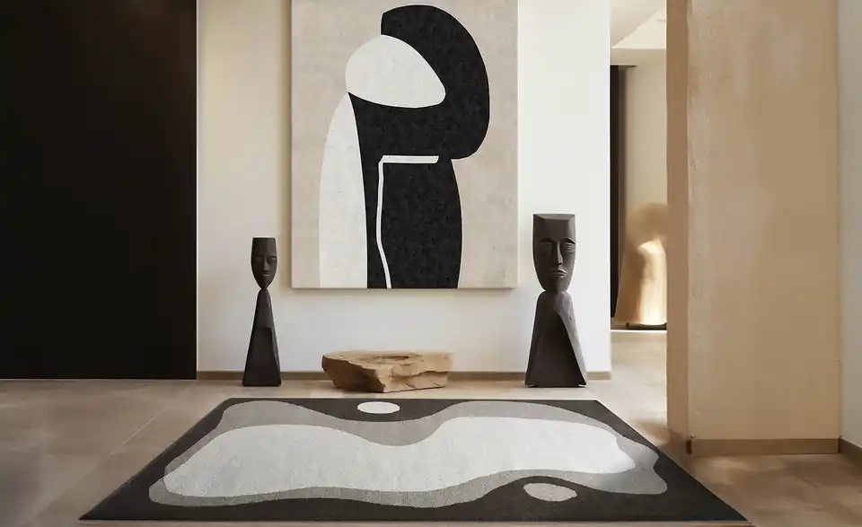 como Handtuft-Teppich, in Wohnsituation