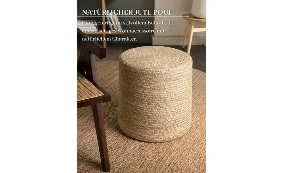 Hanse Home Jute Pouf, Bild mit Text