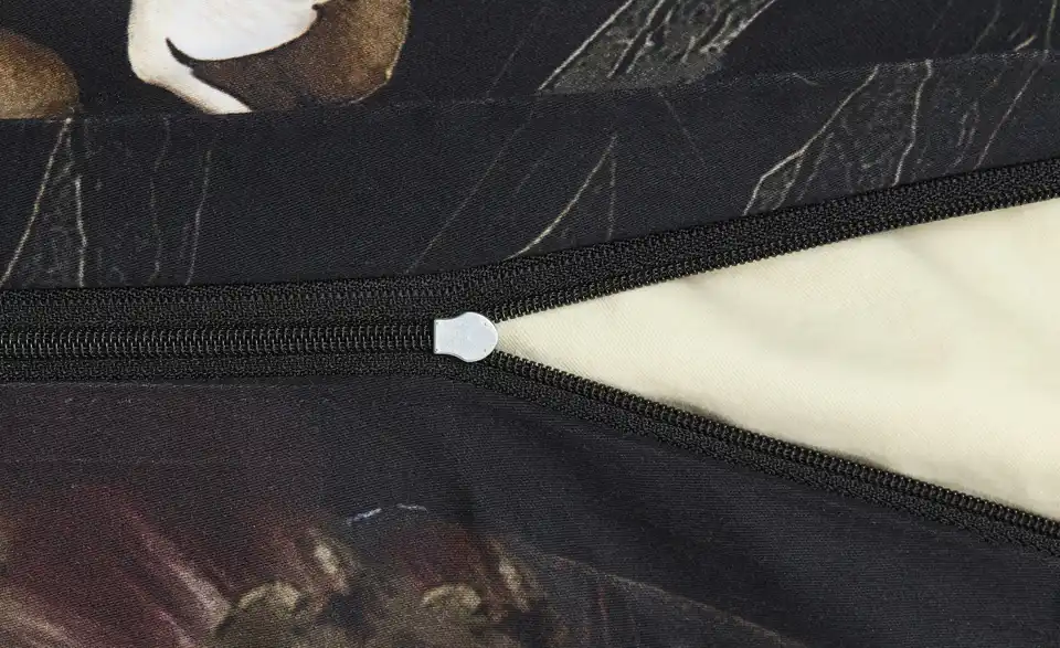 indigo Mako-Satin Wende-Bettwäsche, Detailansicht