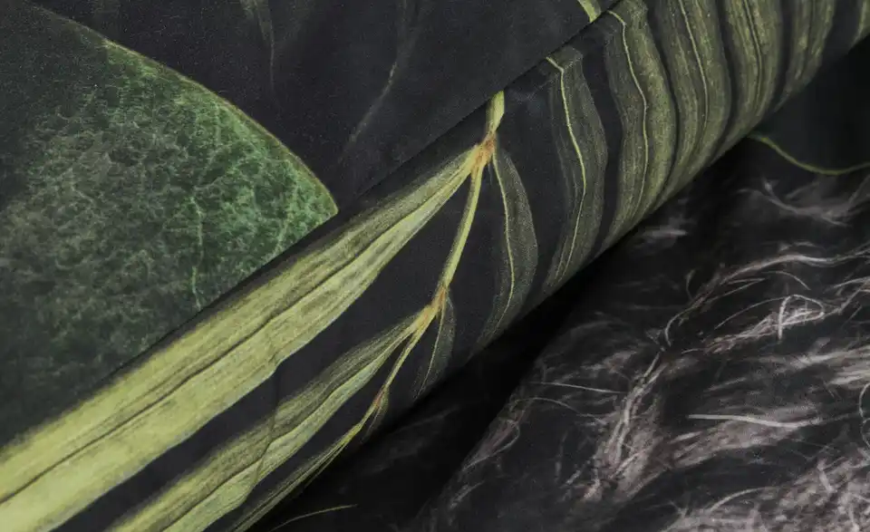 indigo Mako-Satin Wende-Bettwäsche, Detailansicht