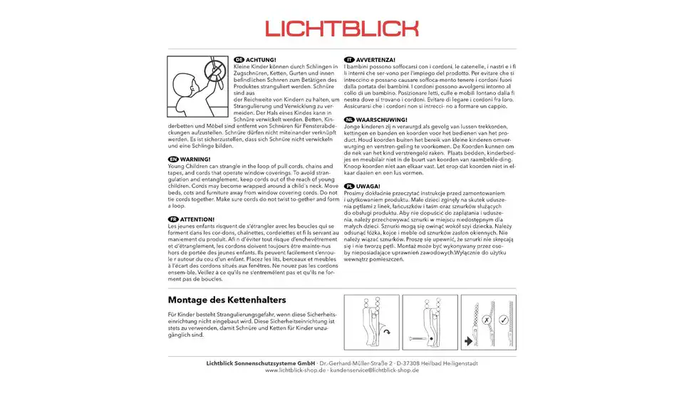 Lichtblick Klemmfixrollo, Bild mit Text