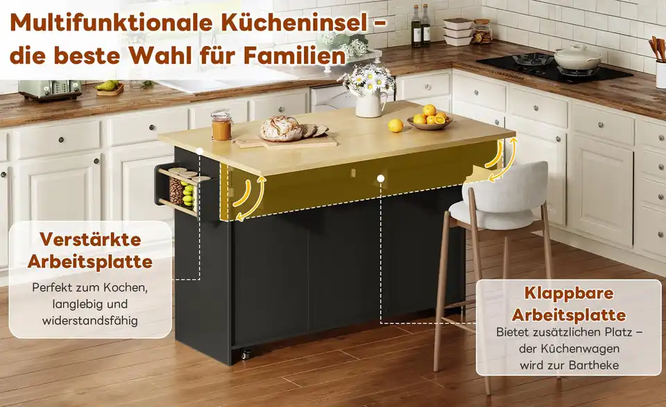 Kücheninsel, Bild mit Text