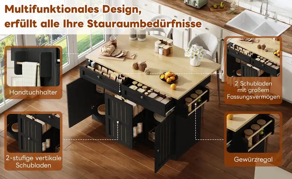 Kücheninsel, Bild mit Text