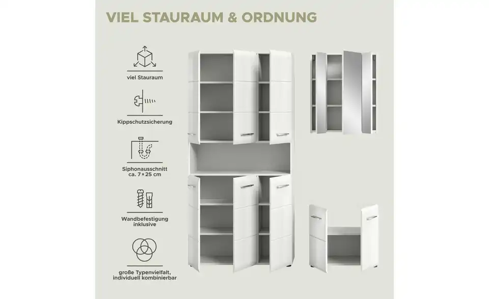 Badkombination, Bild mit Text