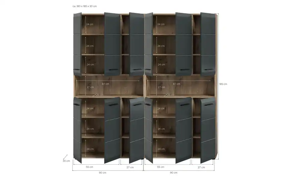 Badkombination, Bemaßung