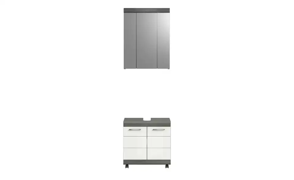 Badkombination auf Rollen, Frontansicht