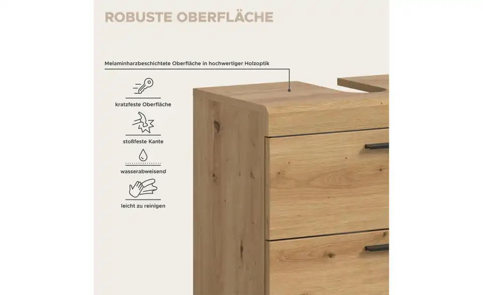 Badkombination, Bild mit Text