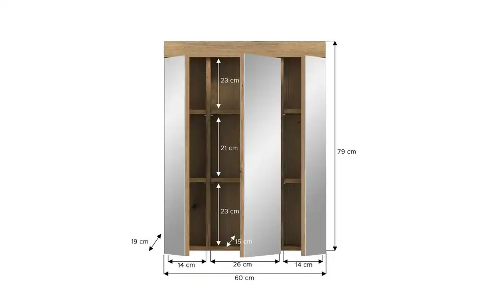 Spiegelschrank, Bemaßung