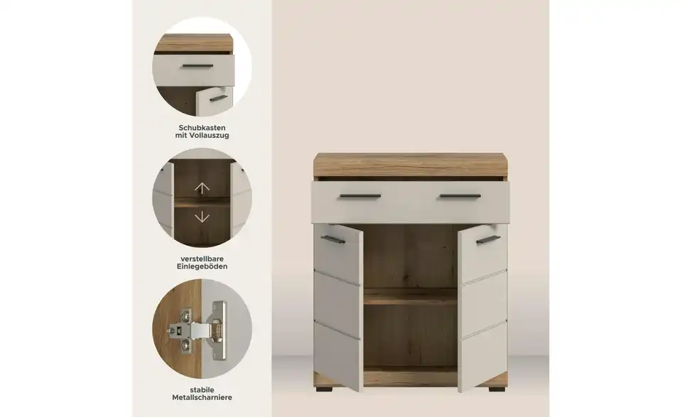 Midischrank, Bild mit Text