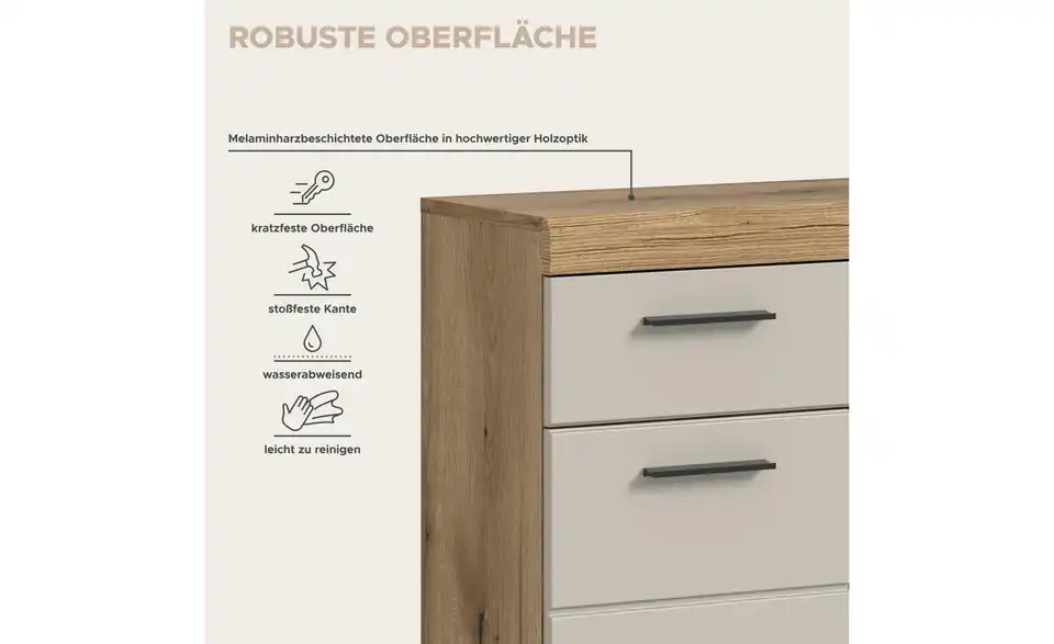 Midischrank, Bild mit Text