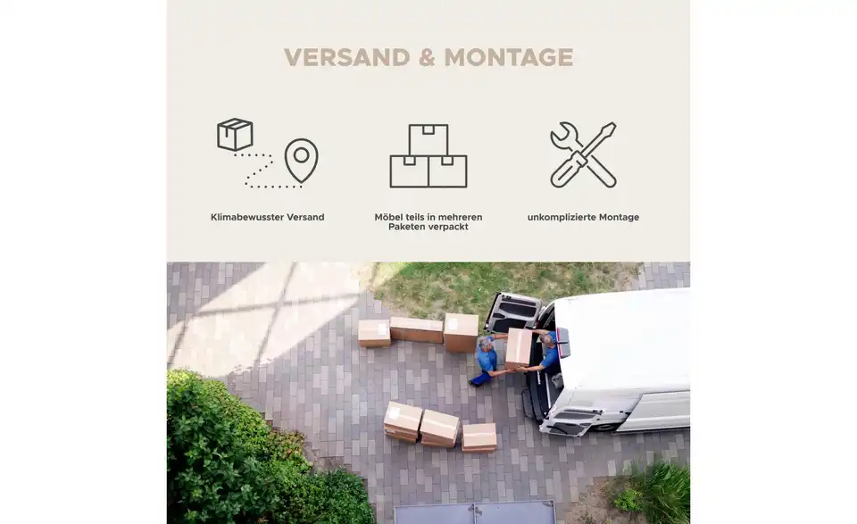 Hängeschrank, Bild mit Text