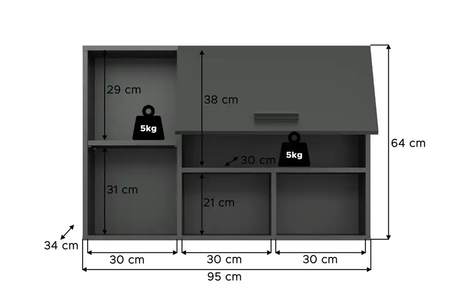 Hängeschrank, Bemaßung