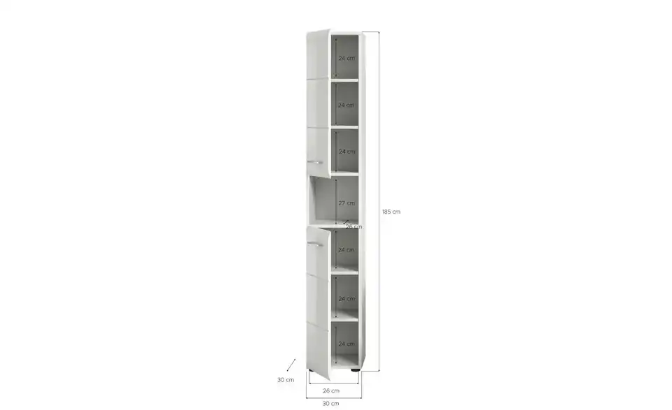 Hochschrank, Bemaßung