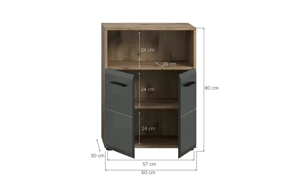 Midischrank, Bemaßung