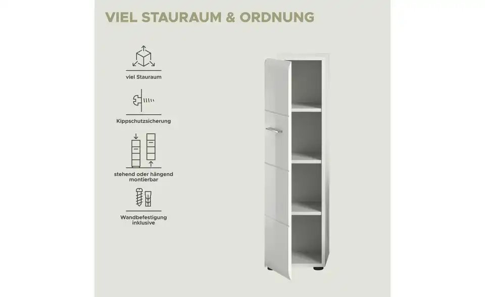 Midischrank, Bild mit Text