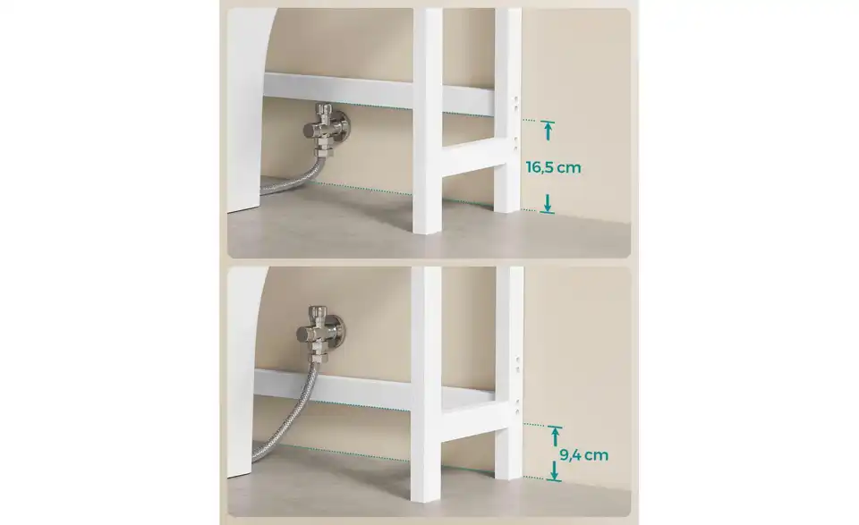 Waschmaschinen Überbau, Bild mit Text