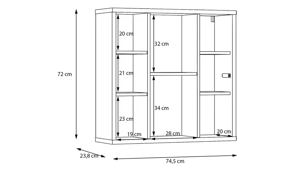 Spiegelschrank, Bemaßung