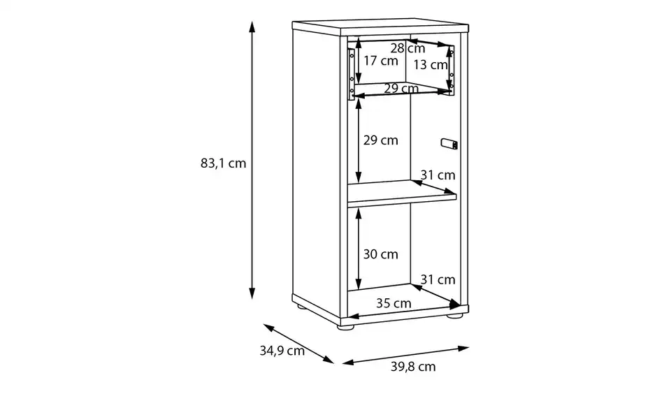 Unterschrank, Bemaßung