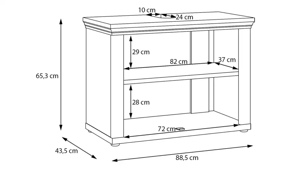 Waschbeckenunterschrank, Bemaßung