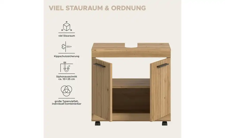 Waschbeckenunterschrank, Bild mit Text