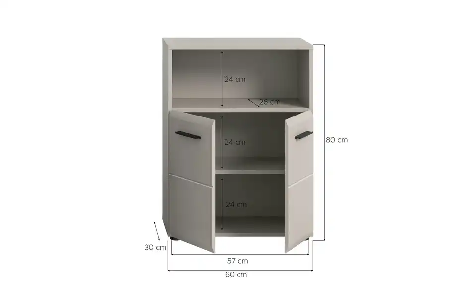 Midischrank, Bemaßung