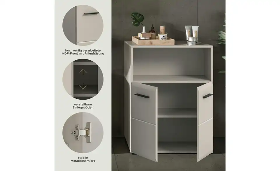 Midischrank, Bild mit Text