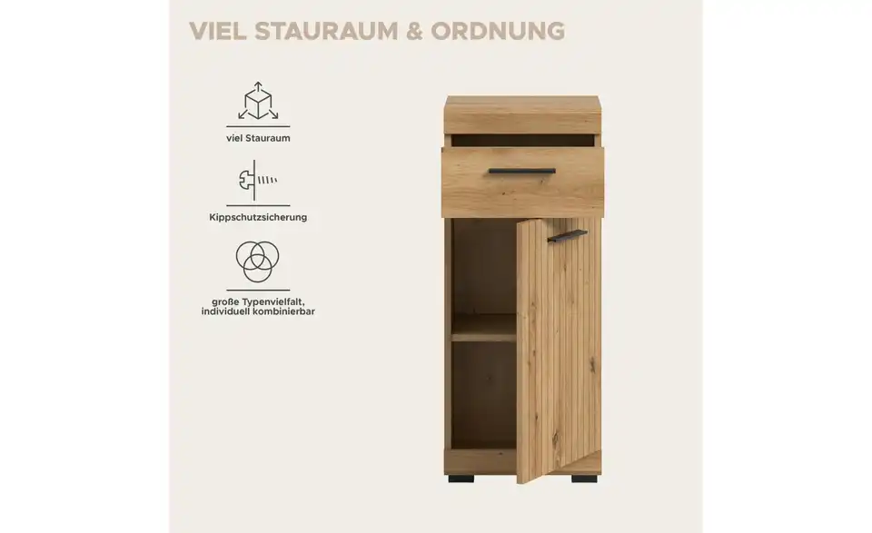 Midischrank, Bild mit Text
