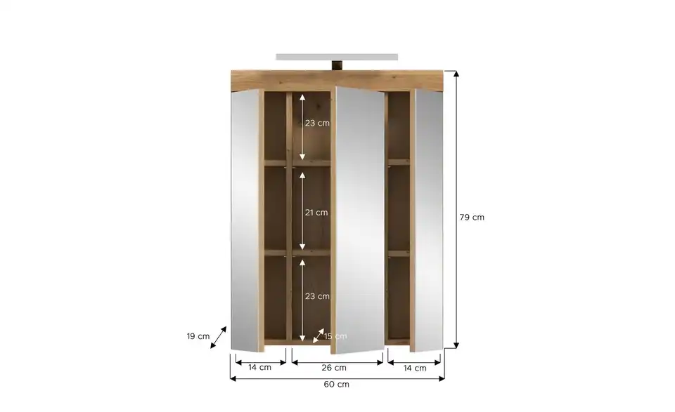 Spiegelschrank, Bemaßung