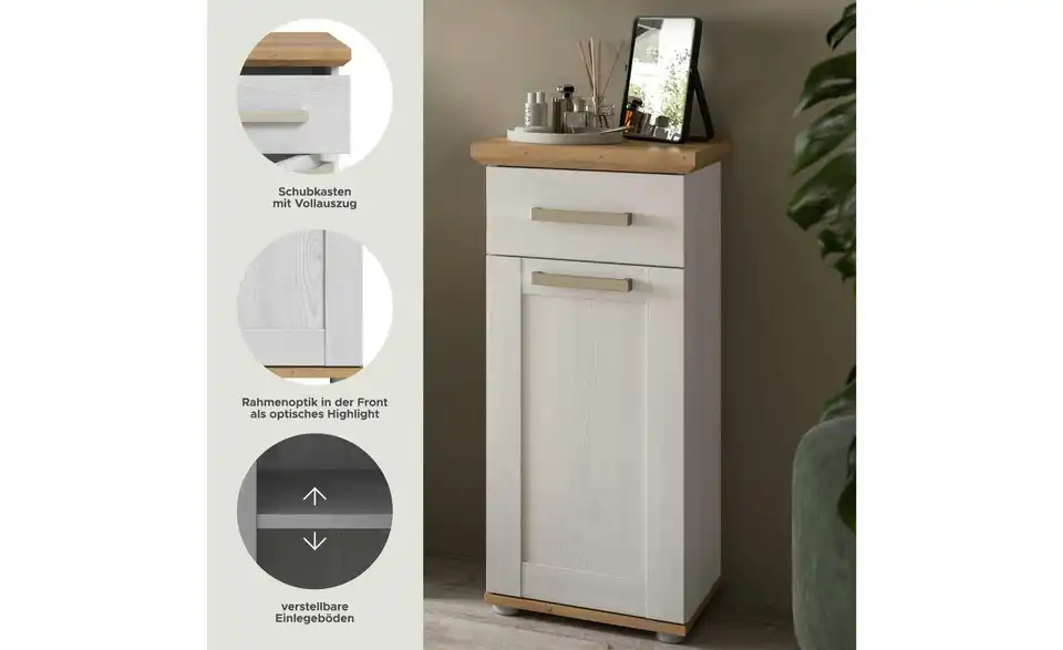 Midischrank, Bild mit Text